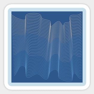 Blue Contour Waves Sticker
